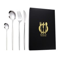 Silver Knife, Fork, Spoon, and Small Spoon 4-Piece Set